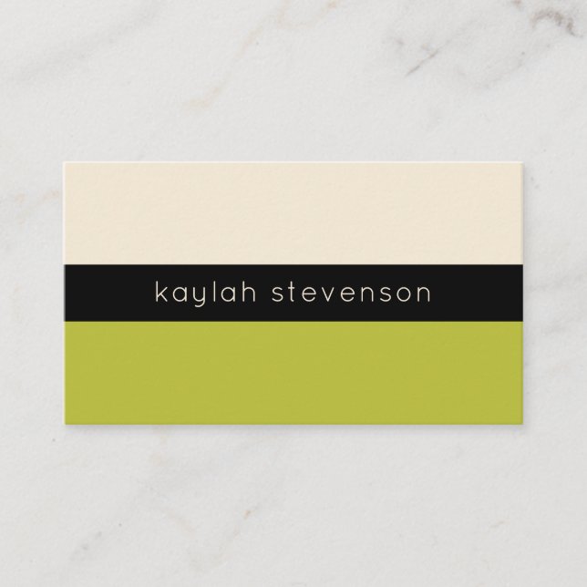 Modern Minimalist Business Card | Pistachio Green (Front)