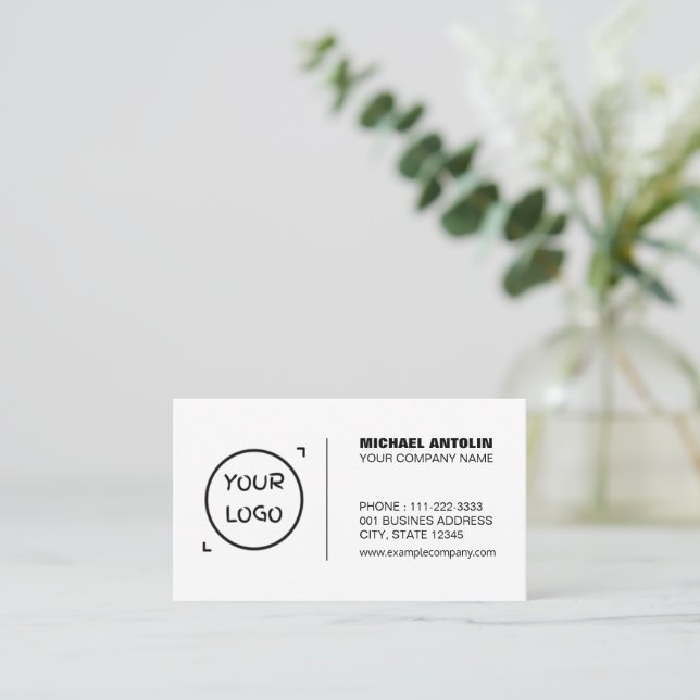 Modern Minimalist Business Card with a Custom Logo (Standing Front)