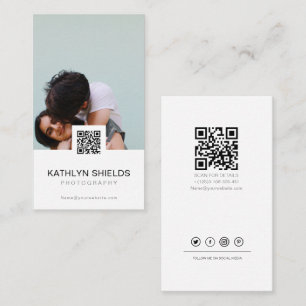 modern minimalist business cards qr photography