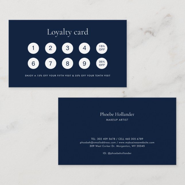 Modern Minimalist Business Clients Custom Loyalty Card (Front/Back)