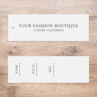 Modern Minimalist Business Clothing Label Hang Tag