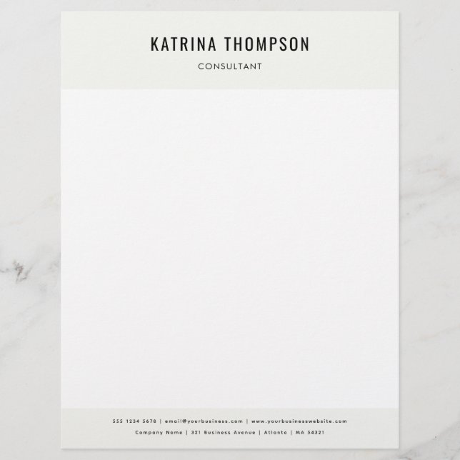 Modern Minimalist Business Corporate   Custom Letterhead (Front)