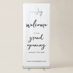 Modern Minimalist Business Event Welcome Retractable Banner