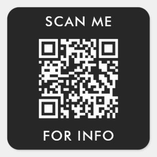 Modern Minimalist business modern Scan me qr code Square Sticker