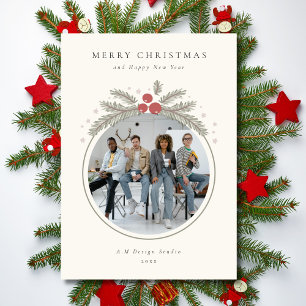 Modern Minimalist Business Photo Holiday Card