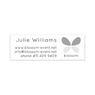 Modern Minimalist Butterfly Blossom Logo. Self-inking Stamp
