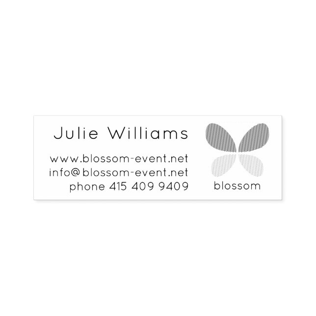 Modern Minimalist Butterfly Blossom Logo.  Self-inking Stamp (Design)