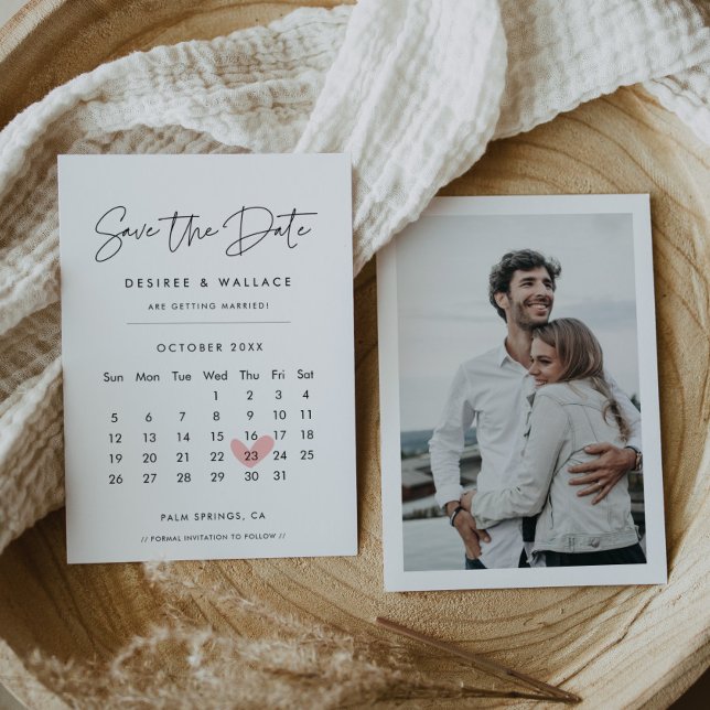 Modern Minimalist Calendar Save The Date (Creator Uploaded)