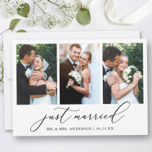 Modern Minimalist Calligraphy 3 Photos Wedding