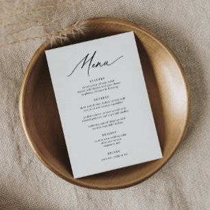 Modern Minimalist Calligraphy 5 x 7 Wedding Menu