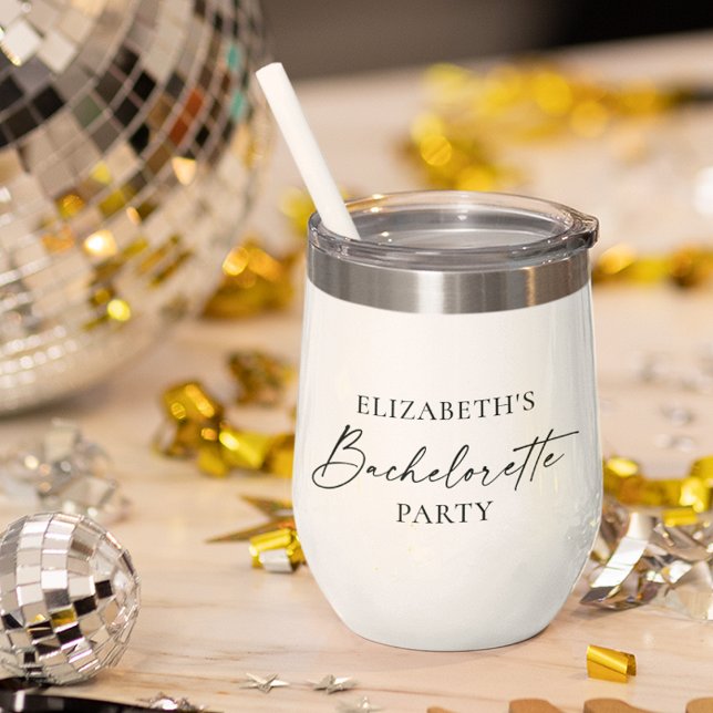 Modern Minimalist Calligraphy Bachelorette Party (Customize to change your personalized text color or text style.)