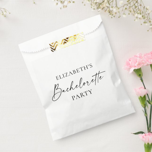 Modern Minimalist Calligraphy Bachelorette Party Favour Bags (Sealed)