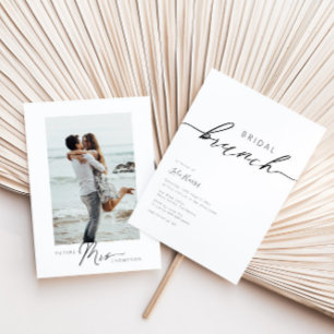 Modern Minimalist Calligraphy Bridal Brunch  Invitation
