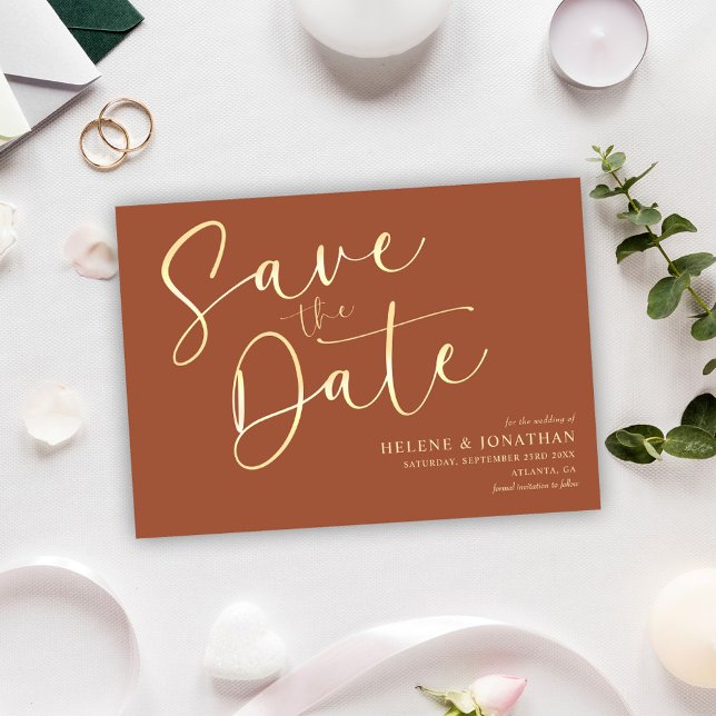 Modern Minimalist Calligraphy Elegant Wedding Save The Date (Modern Minimalist Calligraphy Elegant Wedding Save The Date)