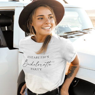 Modern Minimalist Calligraphy Ink Bachelorette T-Shirt