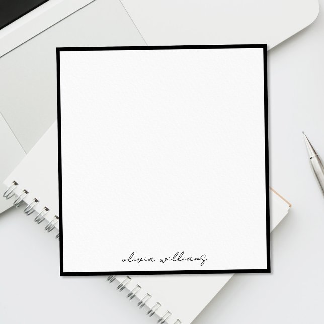 Modern Minimalist Calligraphy Monogram Notepad (Creator Uploaded)