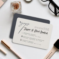 Modern Minimalist Calligraphy Multi-Event RSVP