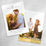 Modern Minimalist Calligraphy Photo Wedding Save The Date<br><div class="desc">🎉 Congratulations on setting the date for your big day! Now it's time to ask your guests to "save the date" for your wedding celebration - simply upload a couple of your favourite photos and add the all-important date and location ❤️</div>