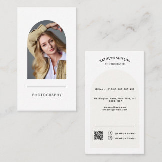 Modern Minimalist Calligraphy Script Photography Business Card