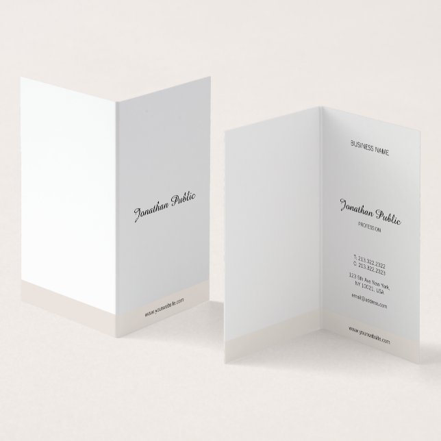 Modern Minimalist Calligraphy Script Simple Top Business Card (Inside and Outside)