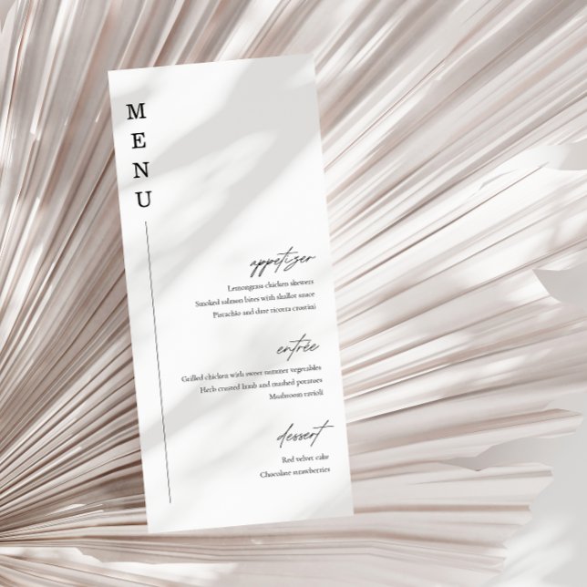 Modern & Minimalist  Calligraphy Wedding Flat Menu (Creator Uploaded)