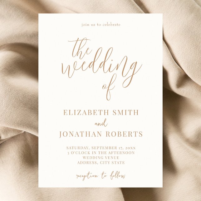 Modern Minimalist Calligraphy Wedding Invitation (Creator Uploaded)