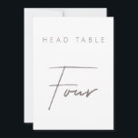 Modern Minimalist Calligraphy Wedding Table Number<br><div class="desc">Design features an handwritten font and modern minimalist design. Designed to coordinate with for the «ESSENTIALS» Wedding Invitation Collection. To change details,  click «Personalise». View the collection link on this page to see all of the matching items in this beautiful design or see the collection here: https://bit.ly/3iNzQAD</div>