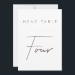 Modern Minimalist Calligraphy Wedding Table Number<br><div class="desc">Design features an handwritten font and modern minimalist design. Designed to coordinate with for the «ESSENTIALS» Wedding Invitation Collection. To change details,  click «Personalise». View the collection link on this page to see all of the matching items in this beautiful design or see the collection here: https://bit.ly/3iNzQAD</div>