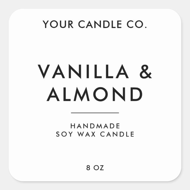 Modern Minimalist Candle Label (Front)