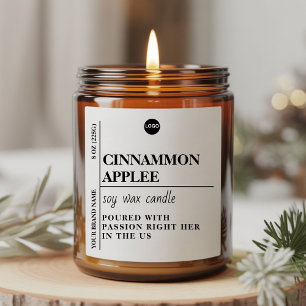 Modern Minimalist Candle Label Template   Editable