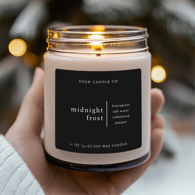 Modern Minimalist Candle Packaging Label Black (Creator Uploaded)