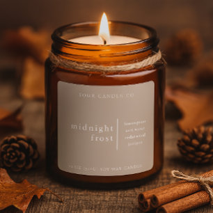 Modern Minimalist Candle Packaging Label Taupe