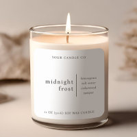 Modern Minimalist Candle Packaging Label White