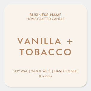 Modern Minimalist Candle Product Label