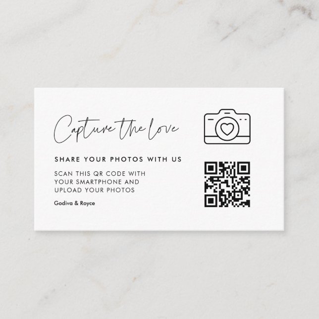 Modern Minimalist Capture the love Enclosure Card (Front)