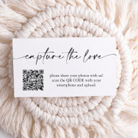 Modern Minimalist Capture The Love Wedding Qr Code