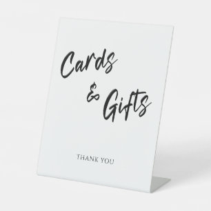 Modern Minimalist Cards and Gifts Wedding Pedestal Sign