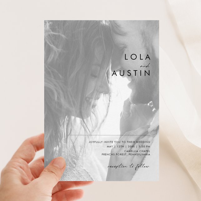 Modern Minimalist Casual Photo Wedding Invitation (Creator Uploaded)