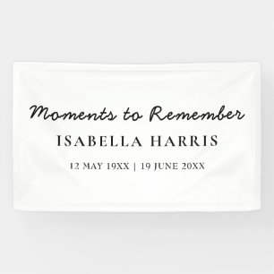 Modern Minimalist Celebration of Life Banner