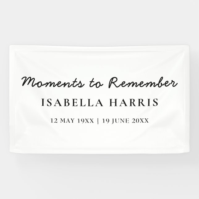 Modern Minimalist Celebration of Life Banner (Horizontal)