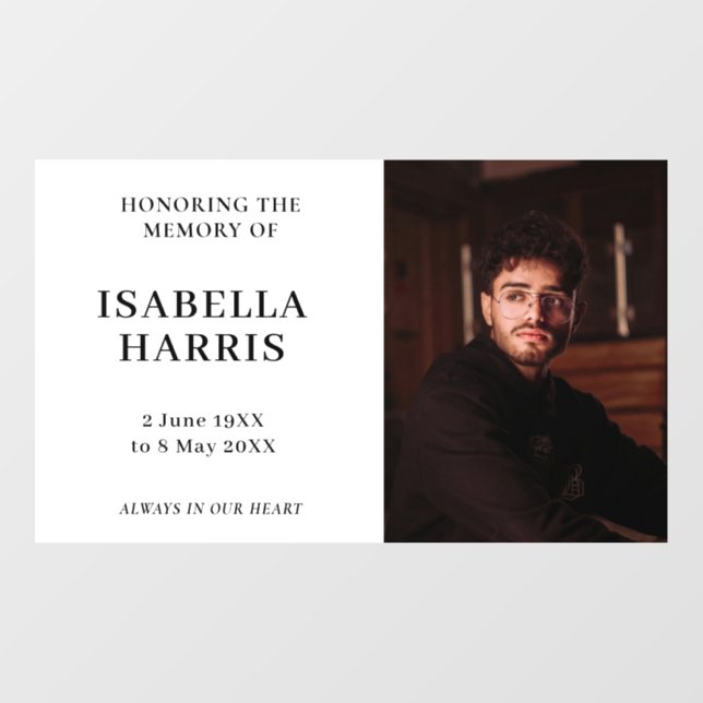 Modern Minimalist Celebration of Life Cling (Sheet)