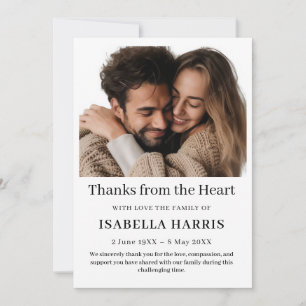 Modern Minimalist Celebration of Life Thank You Card