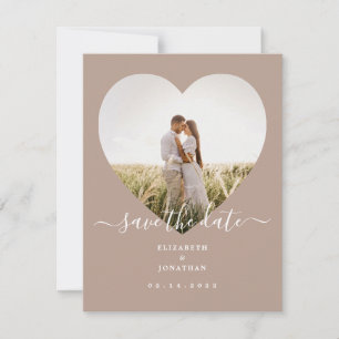 Modern Minimalist Champagne Boho Wedding Photo Save The Date