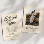 Modern Minimalist Champagne Picture Wedding Thank You Card<br><div class="desc">This is a Modern Minimal Minimalist Champagne Custom Picture Photo Wedding Thank You Card!</div>