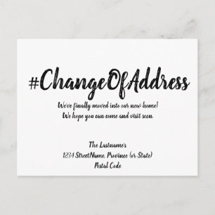 Modern Minimalist Change of Address Postcard
