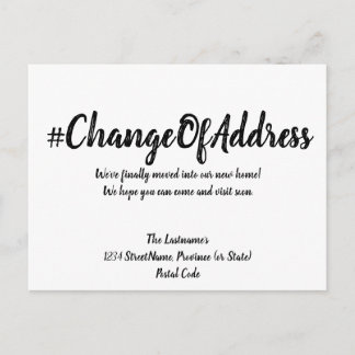 Modern Minimalist Change of Address Postcard