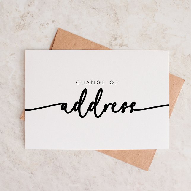 Modern Minimalist Change of Address Script  Card (Creator Uploaded)