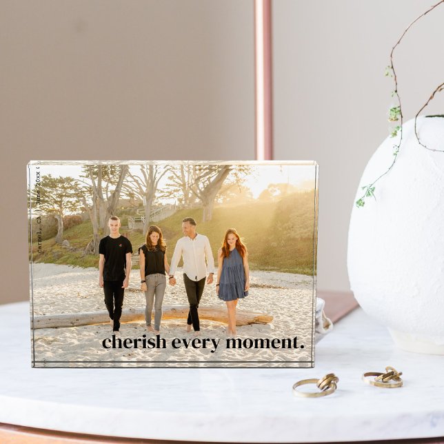 Modern Minimalist Cherish Memory Custom Photo Block (Creator Uploaded)