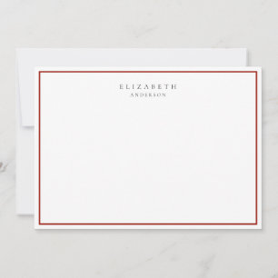 Modern Minimalist Cherry Red Single Border Card