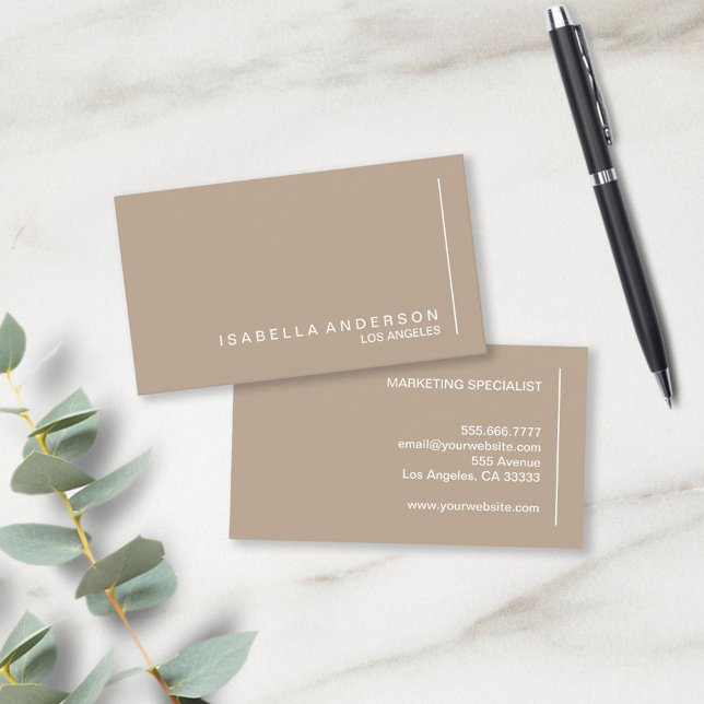 Modern Minimalist Chic Beige Professional Business Card (Creator Uploaded)